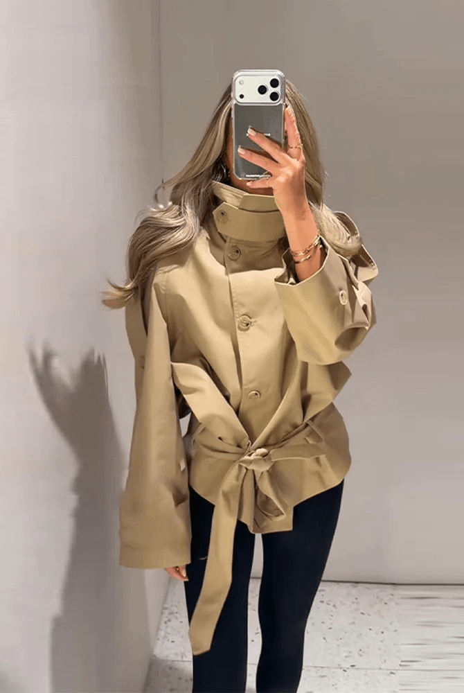 ZEYA - Maria High Neck Utility Trench Coat