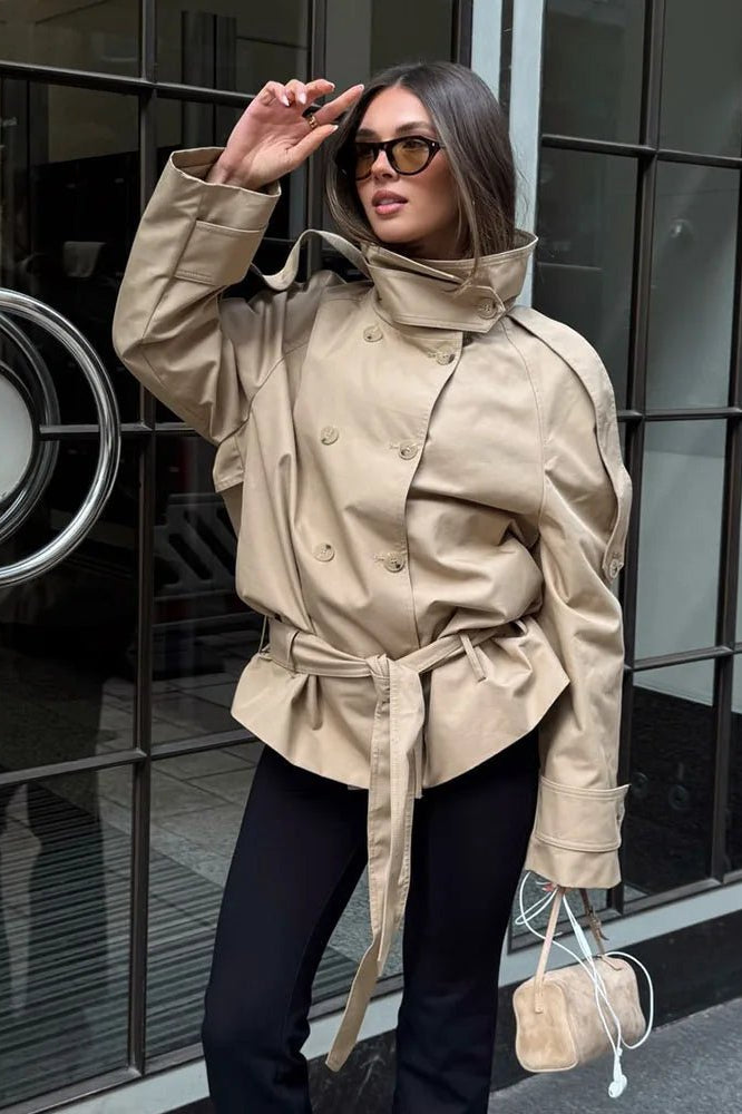 ZEYA - Maria High Neck Utility Trench Coat
