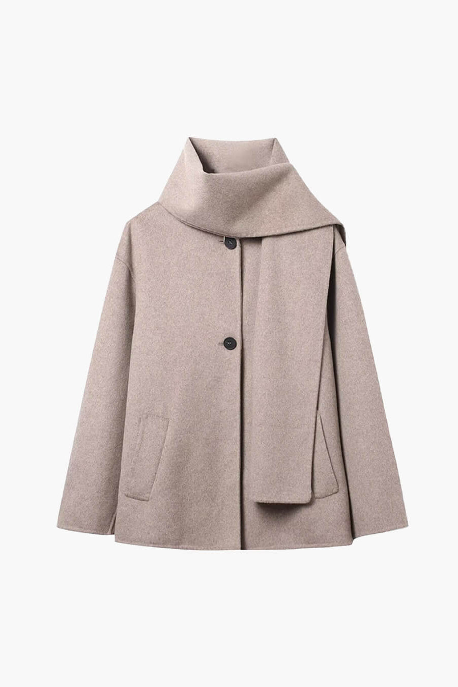 ZEYA - Marisol Faux Wool Coat with Scarf