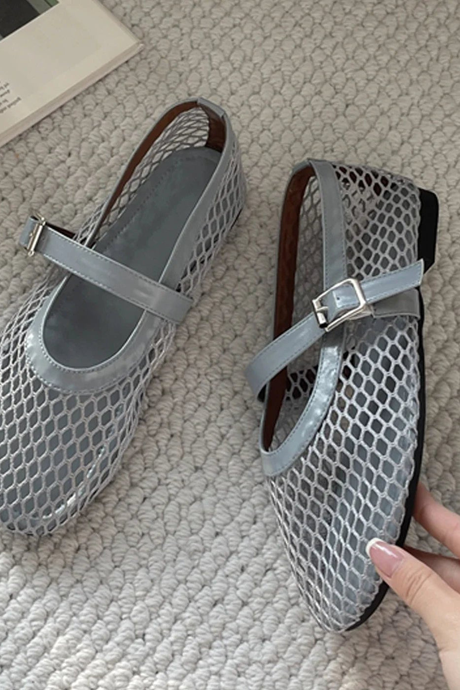 ZEYA - Martha Mesh Buckle Strap Flats