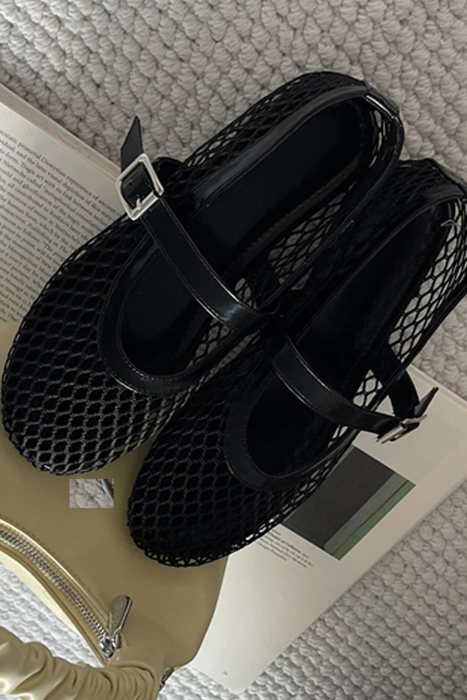 ZEYA - Martha Mesh Buckle Strap Flats