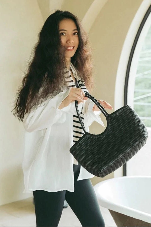 ZEYA - Melisande Woven Leather Tote Bag