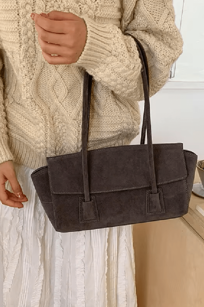 ZEYA - Melissa Vintage Faux Suede Shoulder Bag