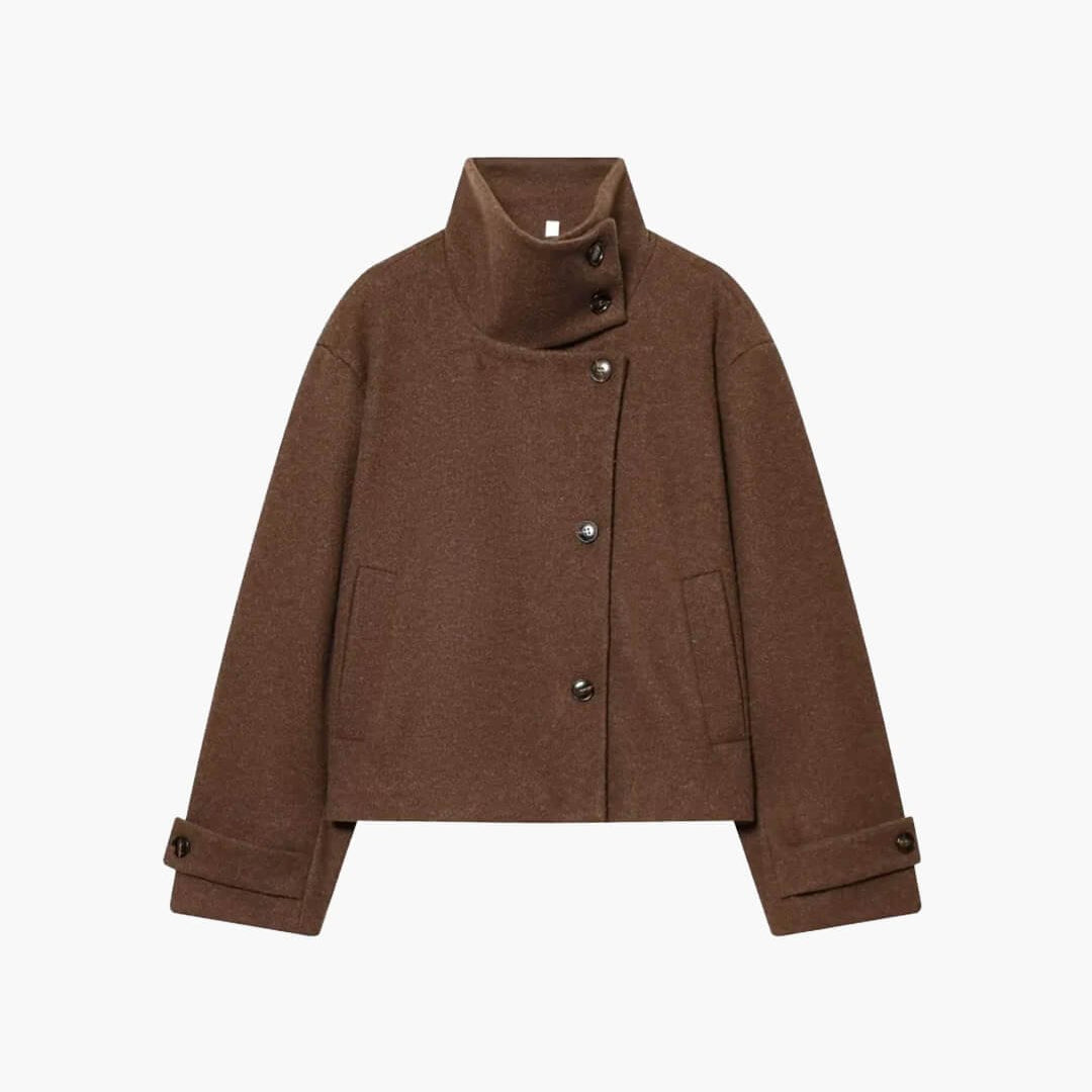 ZEYA - Monica Rose Buckle Stand Collar Coat