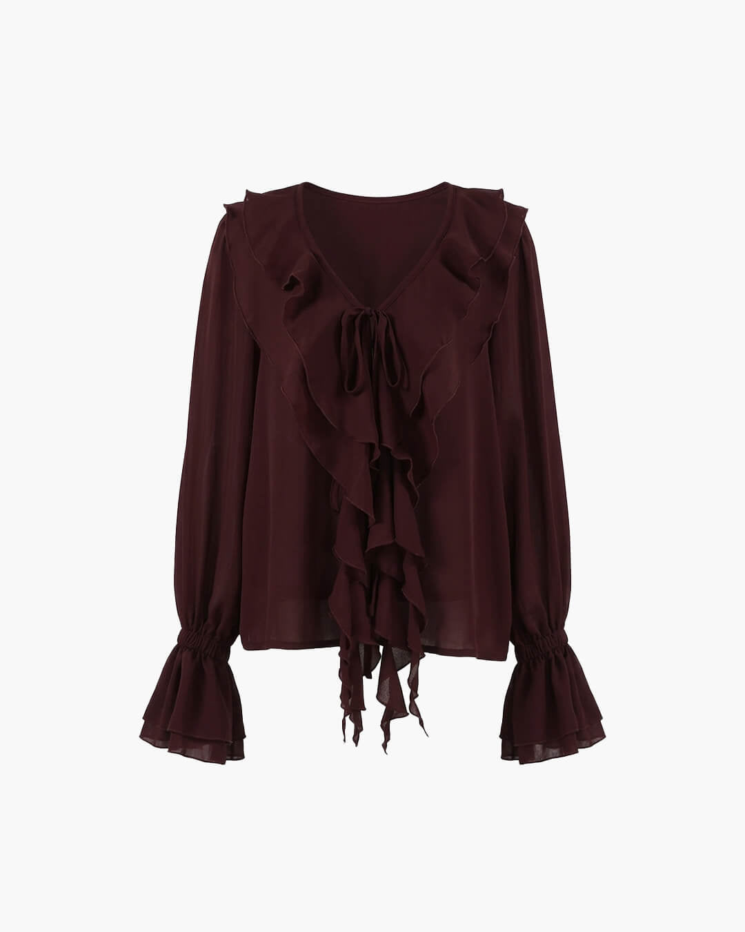ZEYA - Monica Tie Neck Ruffled Blouse