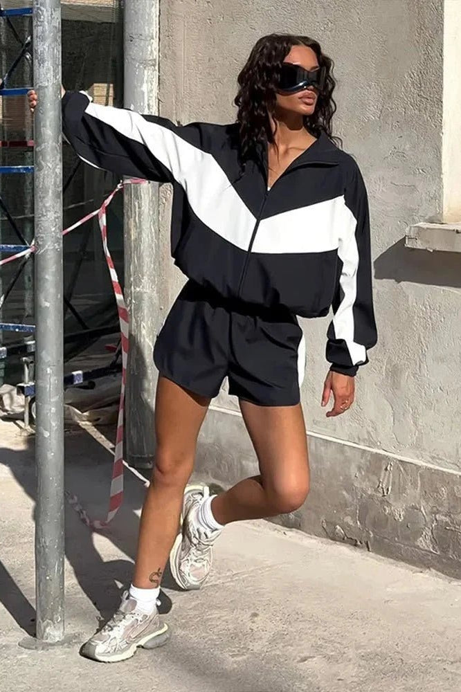 ZEYA - Nadia Colorblock Jacket and Shorts Sport Set