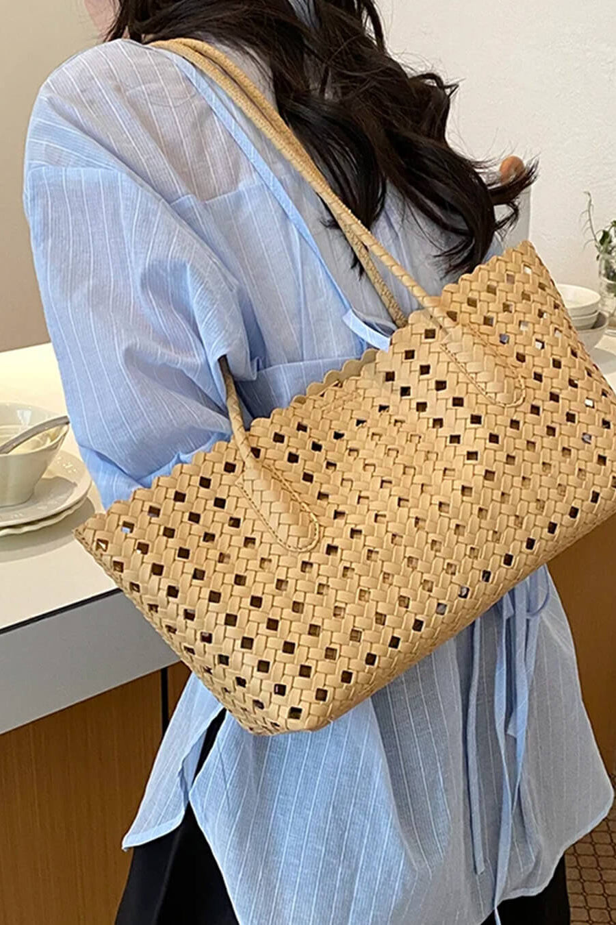 ZEYA - Nicole Woven Straw Tote