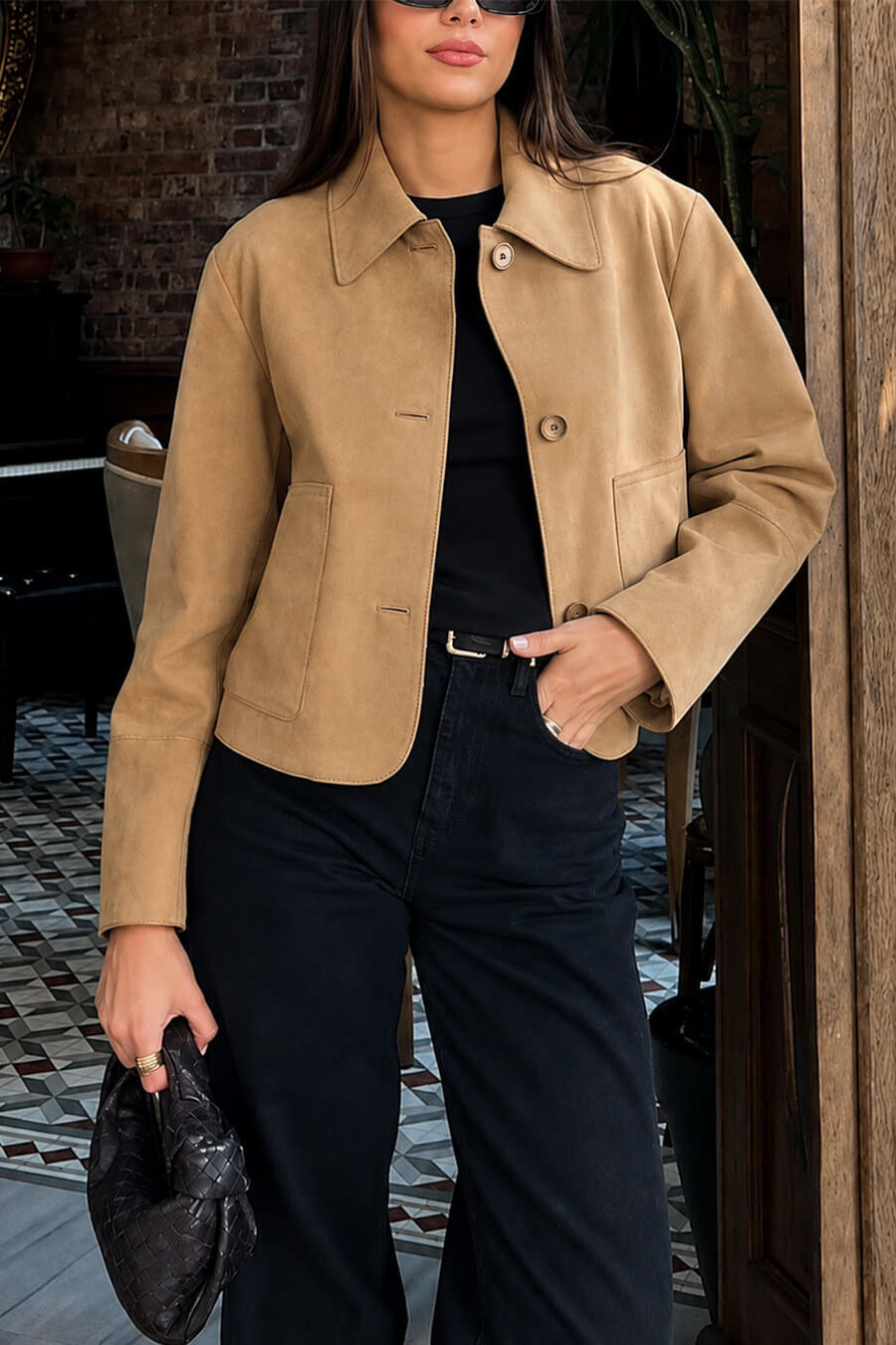 ZEYA - Nika Faux Suede Cropped Jacket