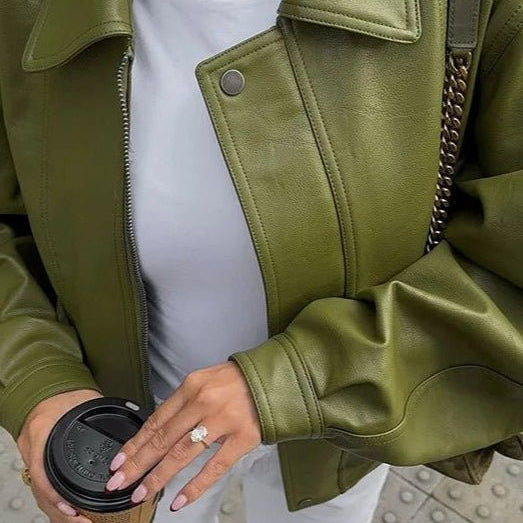 ZEYA - Nina Vintage Faux Leather Jacket