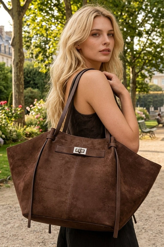 ZEYA - Nora Bat-Wing Suede Tote Bag
