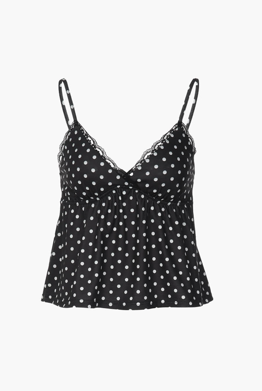 ZEYA - Octavia Dot Print Lace Trim Camisole