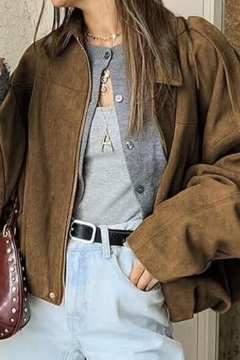 ZEYA - Olivia Vintage Khaki Suede Jacket
