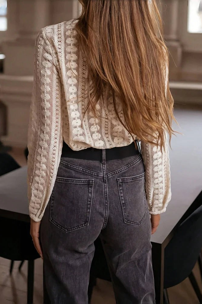 ZEYA - Riona Hollow Knit Pullover Sweater