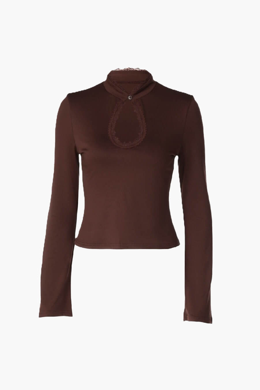 ZEYA - Rose High Neck Keyhole Blouse