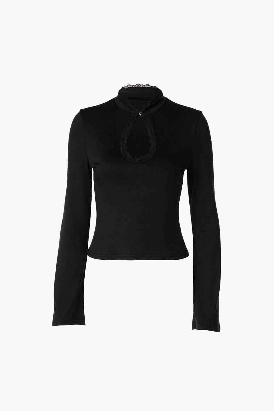 ZEYA - Rose High Neck Keyhole Blouse