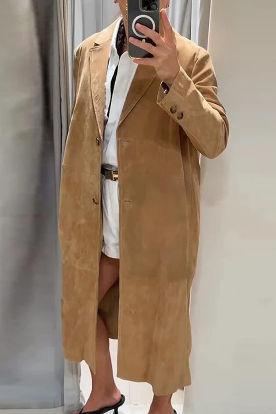 ZEYA - Sabrina Suede Trench Coat