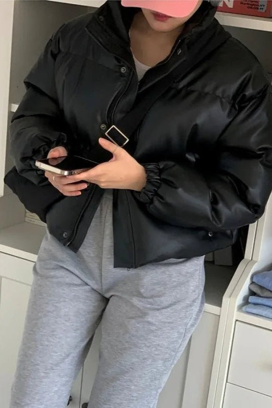 ZEYA - Sammy Faux Leather Puffer Jacket