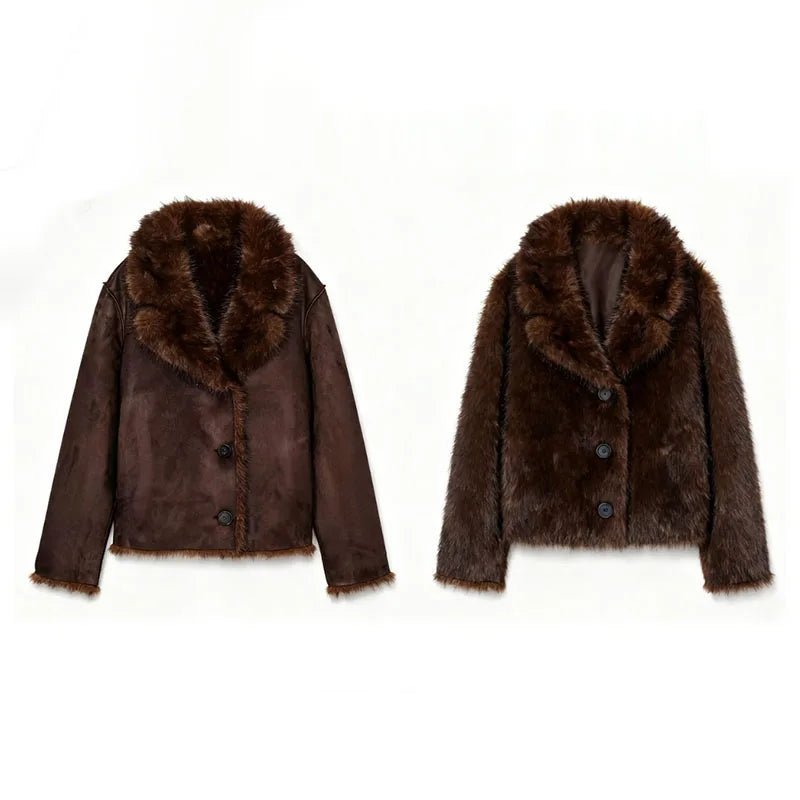 ZEYA - Sandra Reversible Faux Fur Leather Jacket