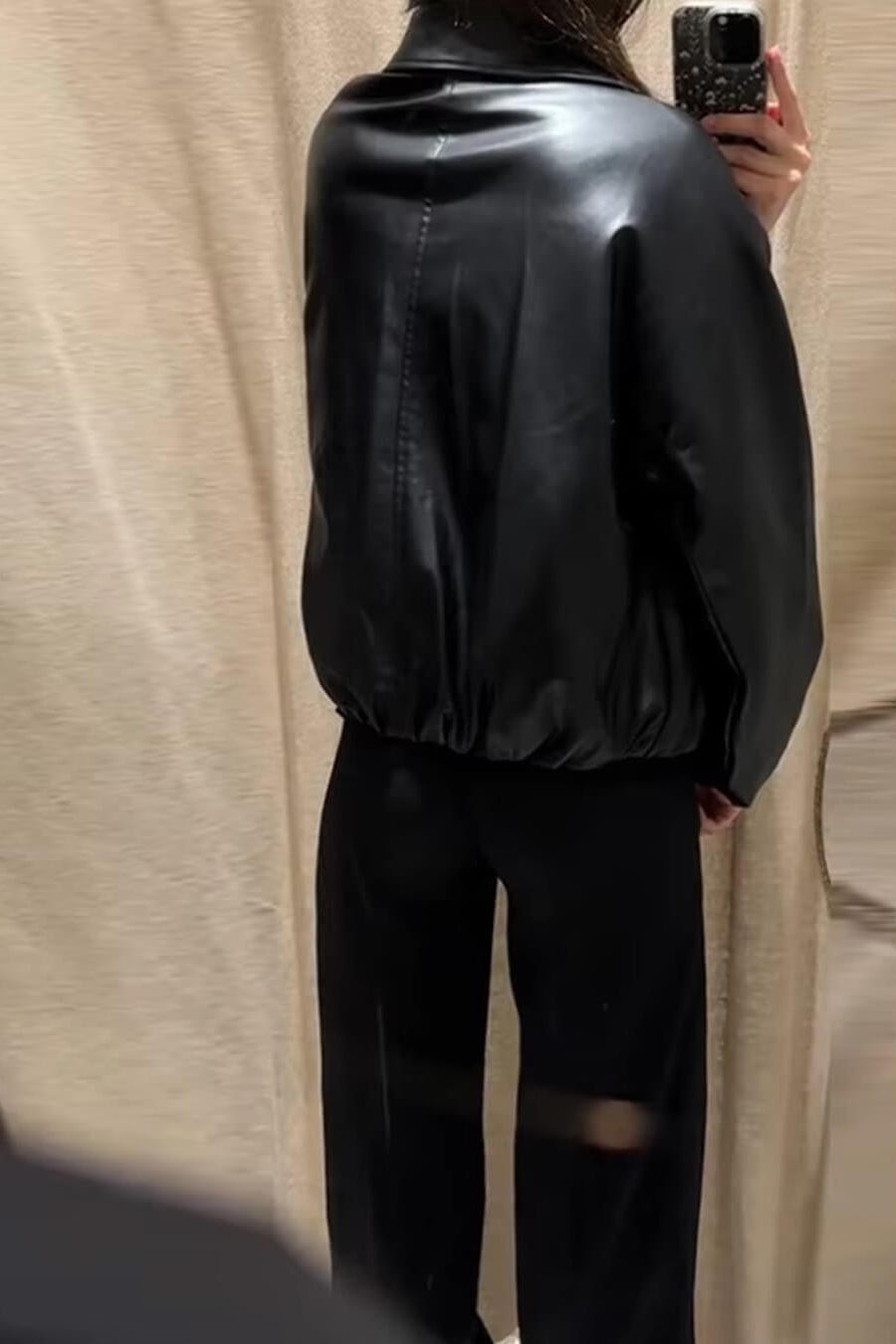 ZEYA - Sienna Faux Leather Bomber Jacket