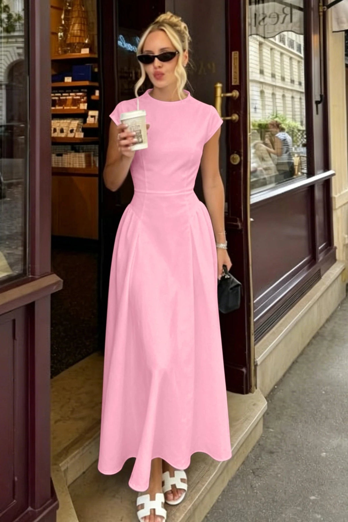 ZEYA - Sienna Flare Maxi Dress with Cap Sleeves