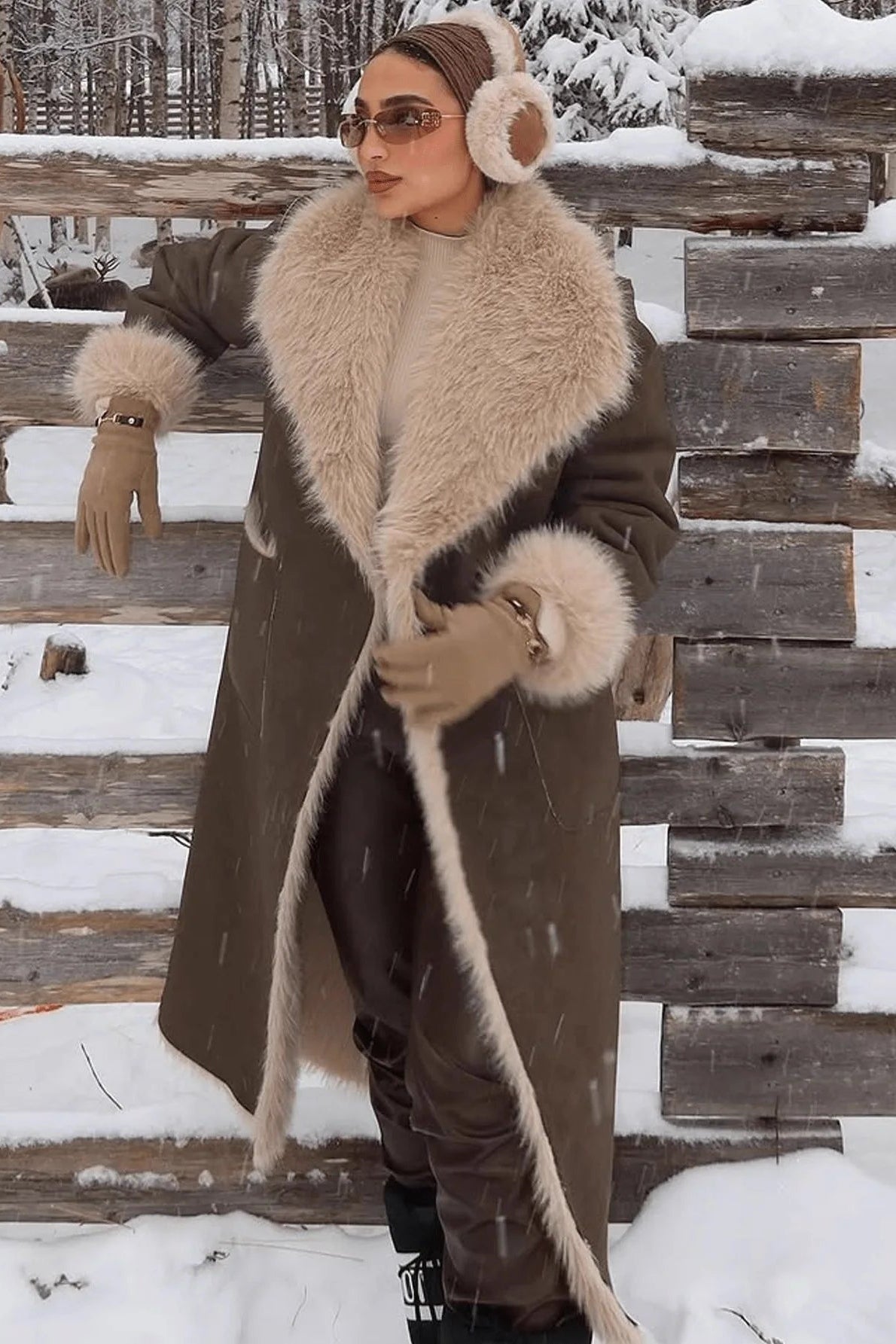 ZEYA - Sierra Faux Fur Suede Long Coat