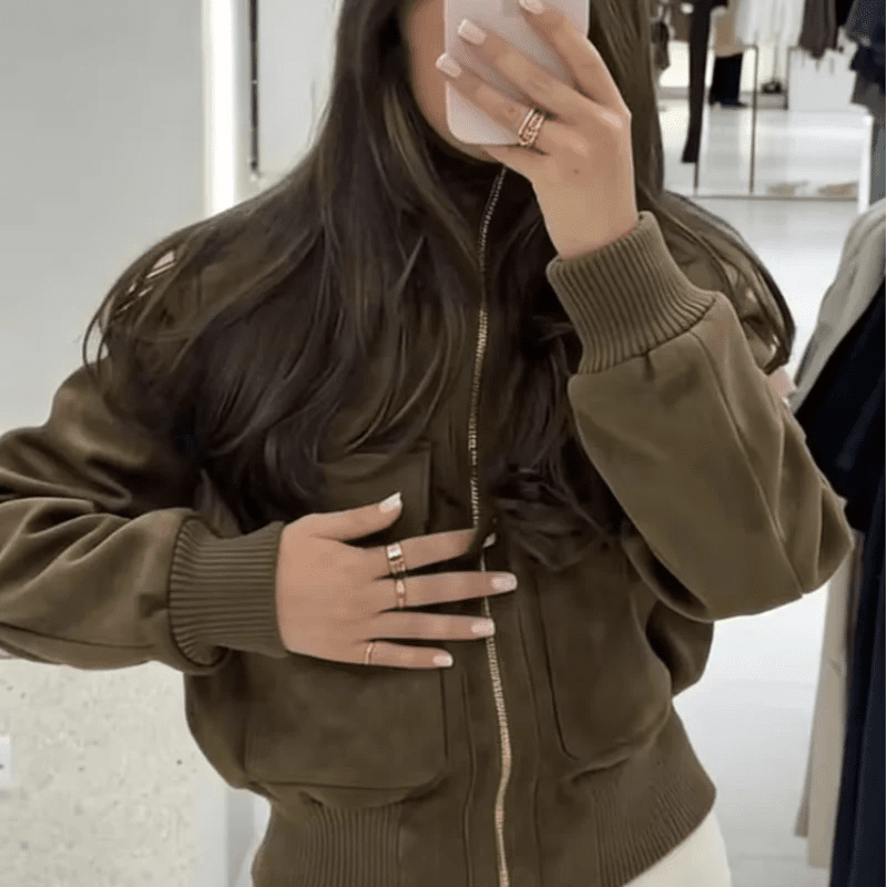 ZEYA - Solane Stand Collar Bomber Jacket