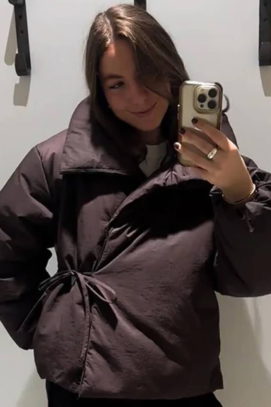 ZEYA - Suzanne High Collar Tie - Up Puffer Jacket