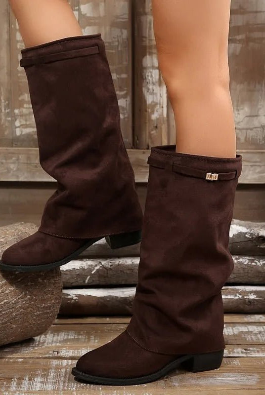 ZEYA - Teresa Faux Suede Knee High Boots
