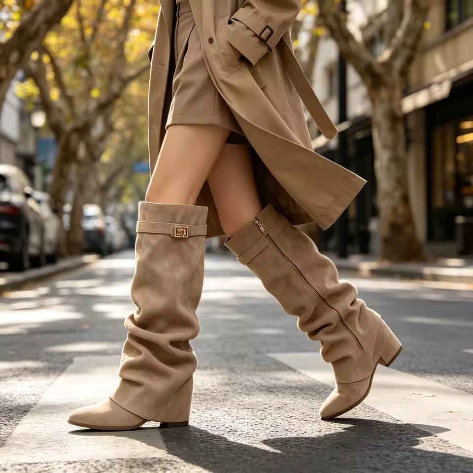 ZEYA - Teresa Slouchy Pointed Knee High Boots