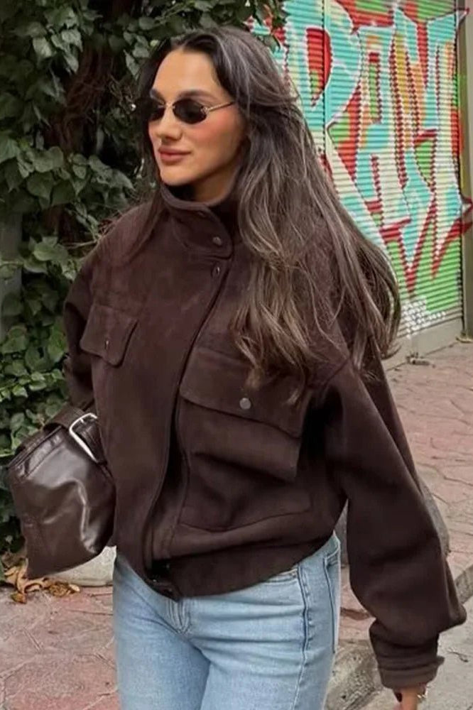ZEYA - Zoe Vintage Oversized Bomber Jacket
