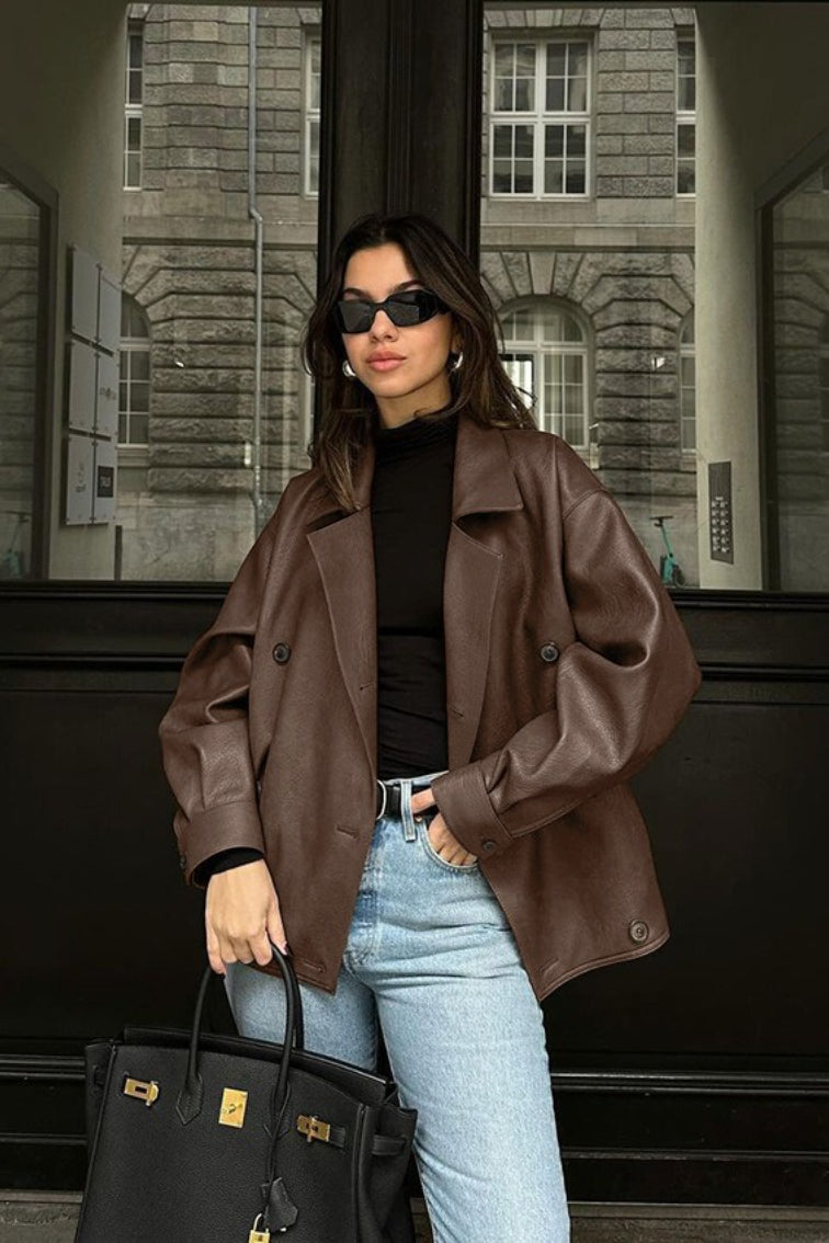 Manteau Helen vintage en similicuir