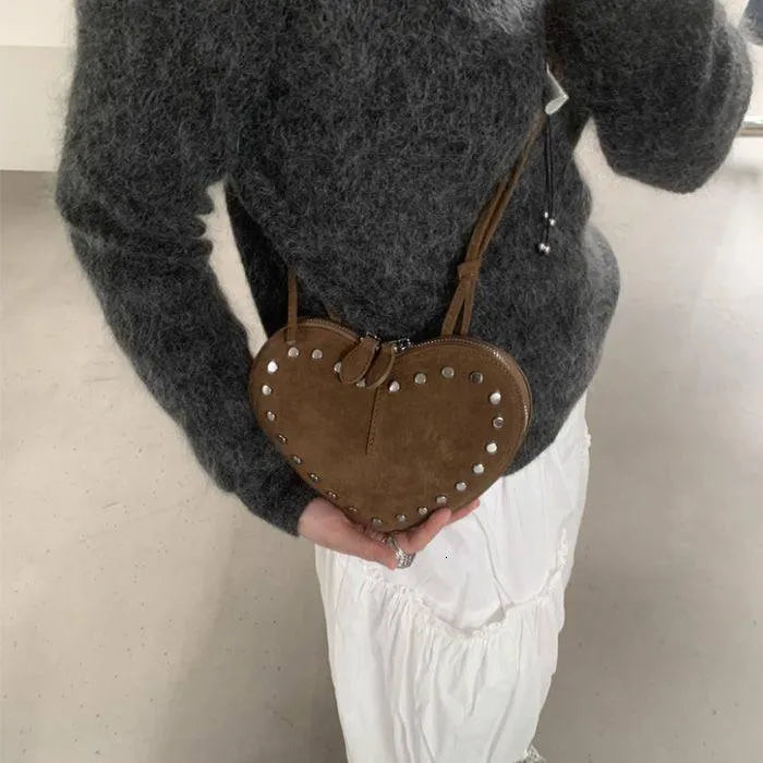 Sac bandoulière Esther vintage en faux suède