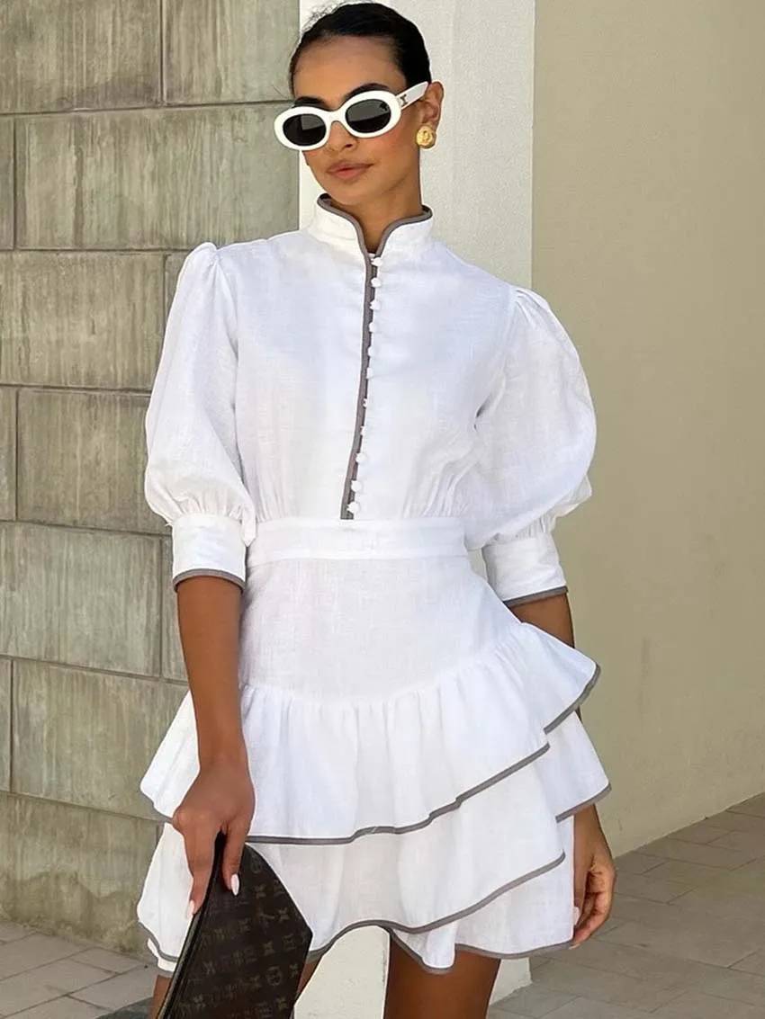 Sofia Patchwork robe mini col roulé