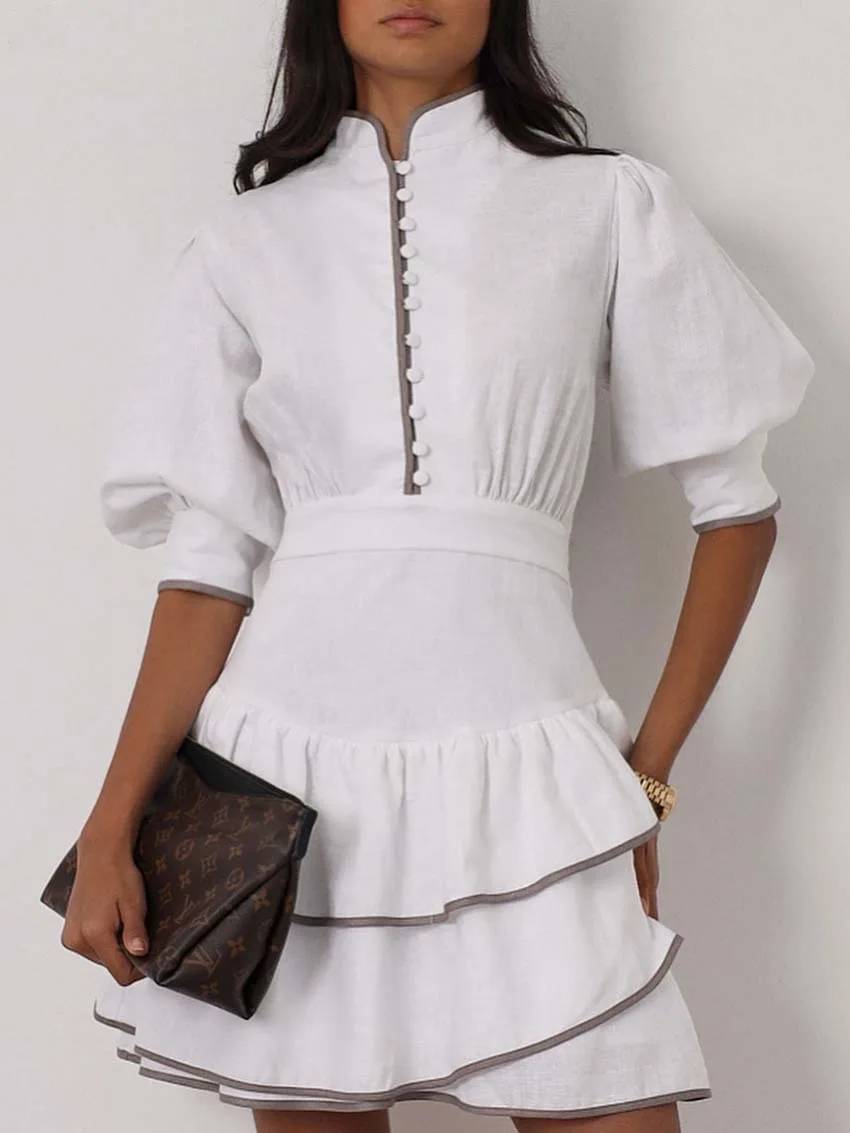 Sofia Patchwork robe mini col roulé