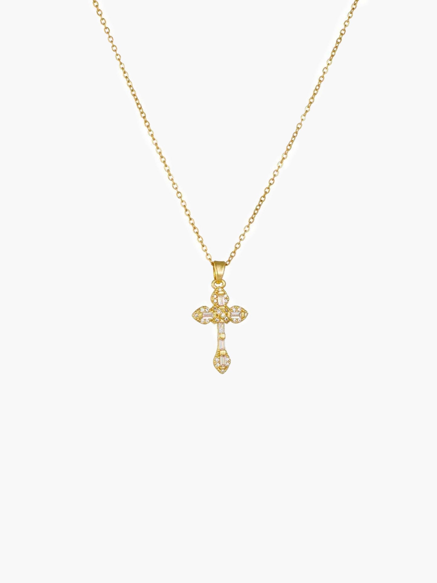 Collier Pendentif Croix en Zircon Lucy