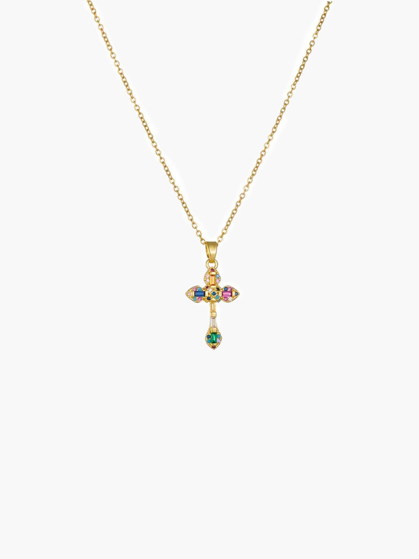 Collier Pendentif Croix en Zircon Lucy