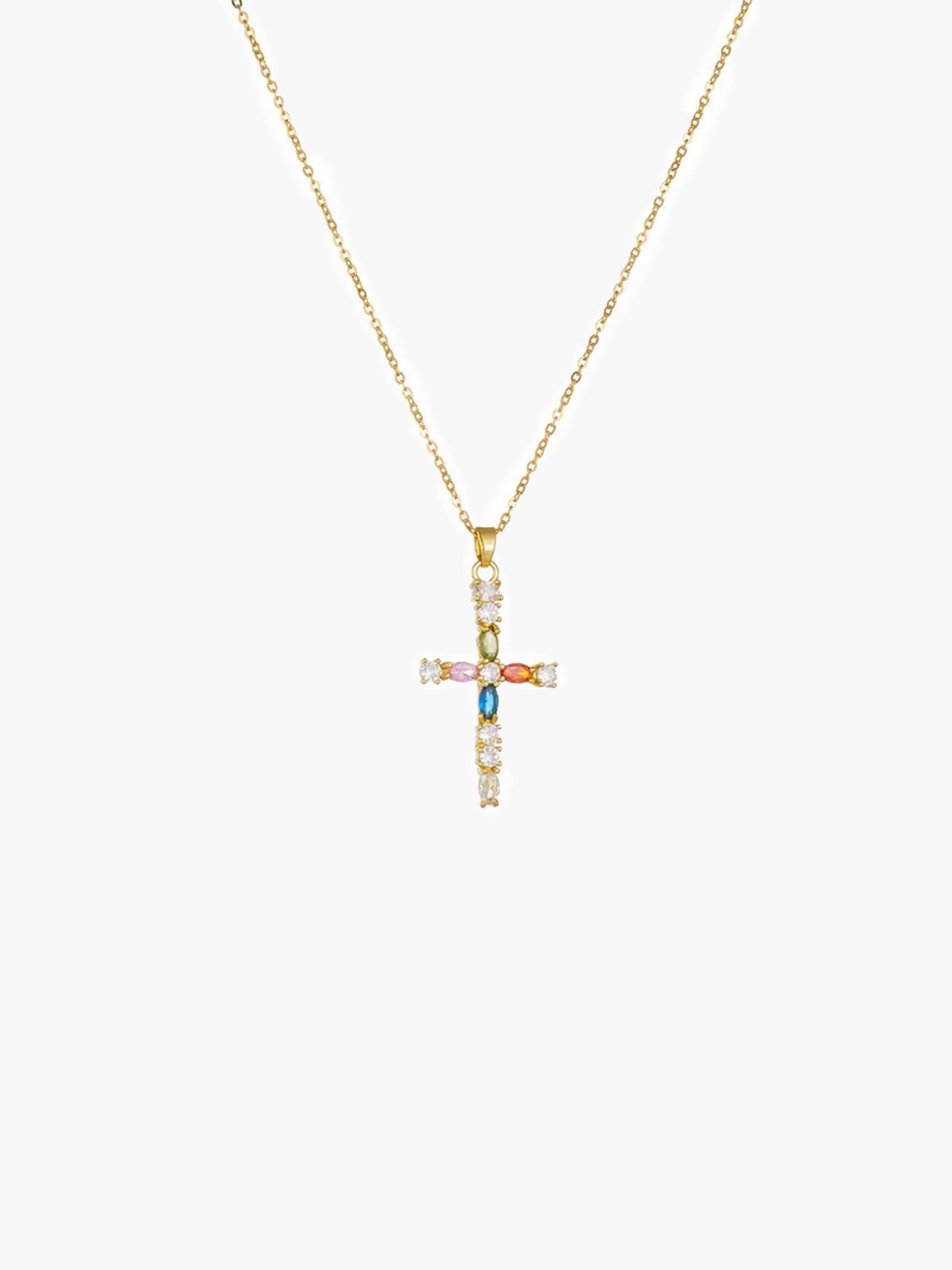 Collier Pendentif Croix en Zircon Lucy