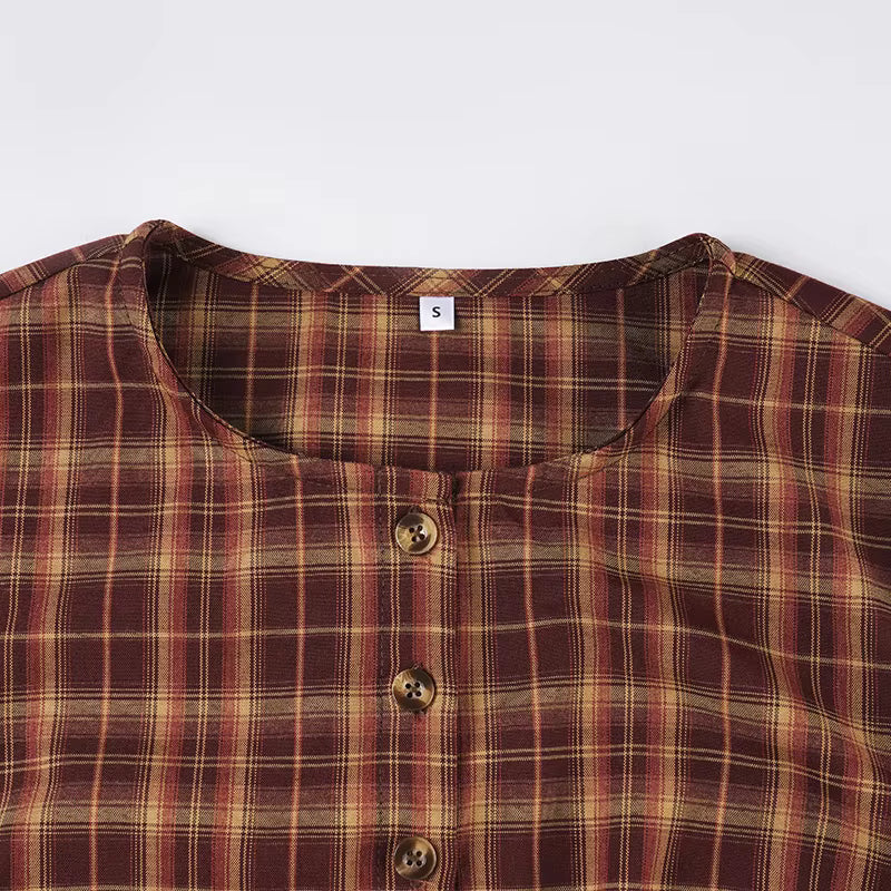 Ellie Long Sleeve Plaid Mini Dress