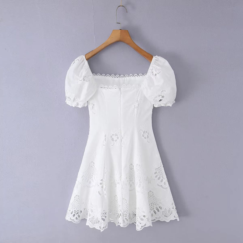 ZEYA Audra Lace Hollow-Out Mini Dress