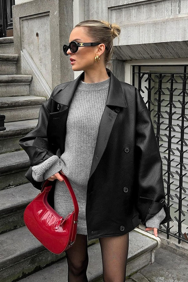 Manteau Helen vintage en similicuir