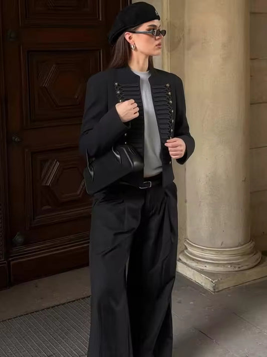 Veste en cuir militaire Denise