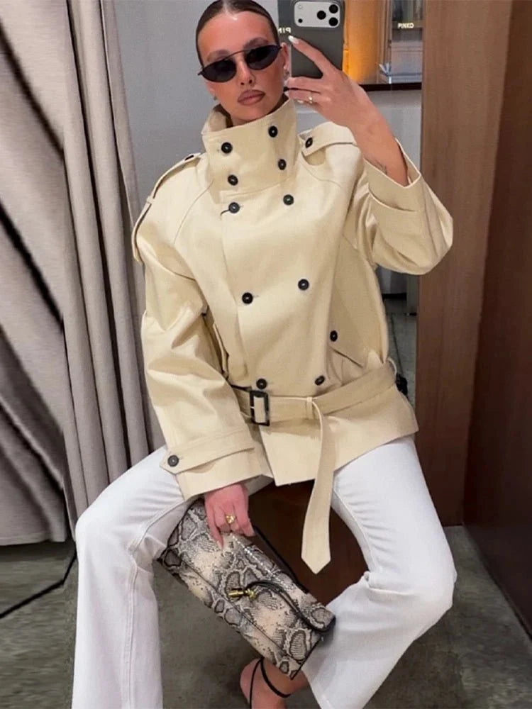 Trench-coat Ella à col montant ajusté
