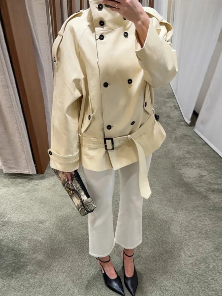 Trench-coat Ella à col montant ajusté
