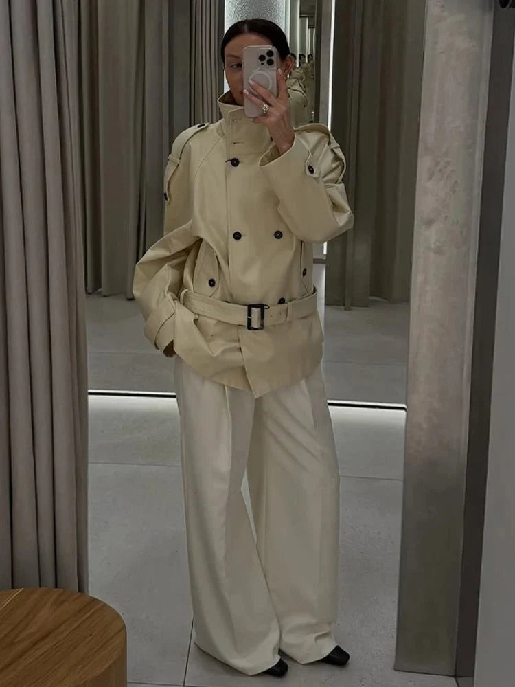 Trench-coat Ella à col montant ajusté