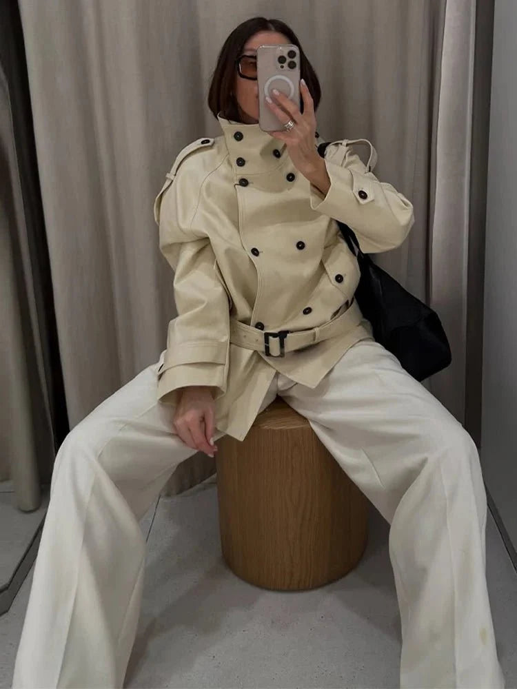 Trench-coat Ella à col montant ajusté