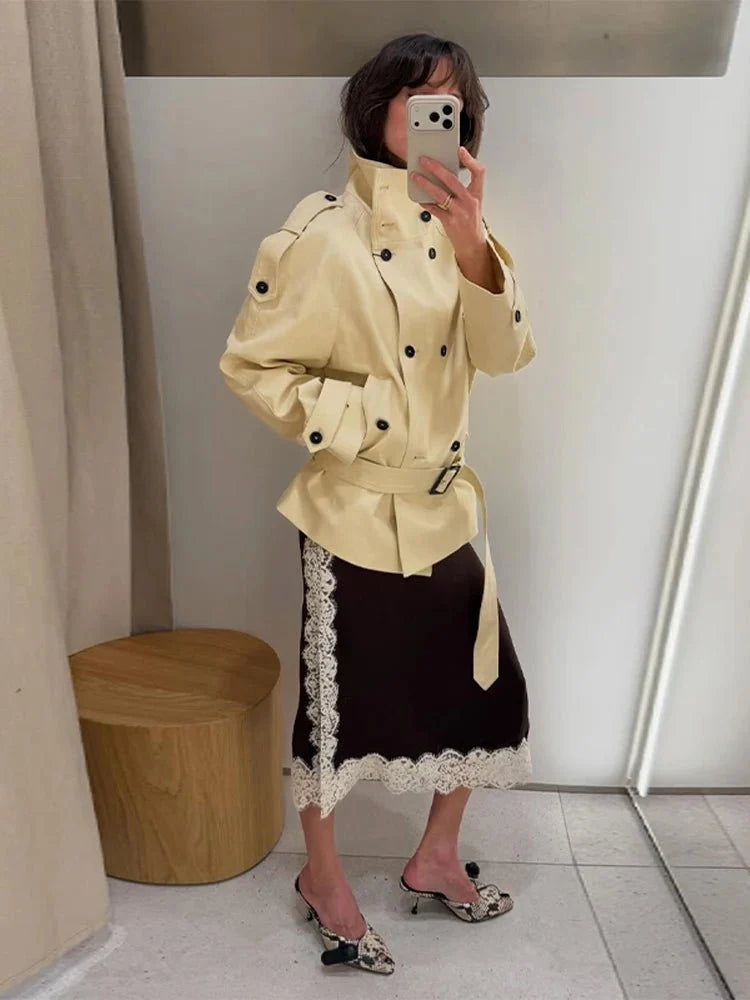 Trench-coat Ella à col montant ajusté