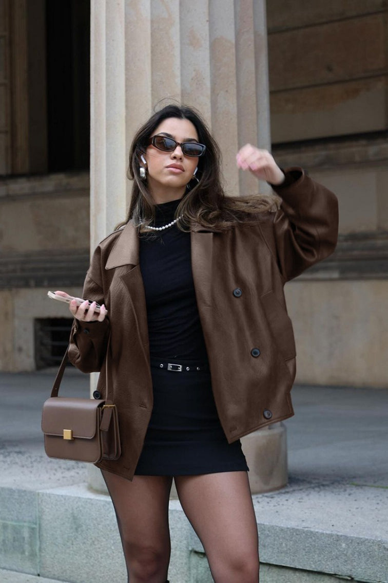 Manteau Helen vintage en similicuir