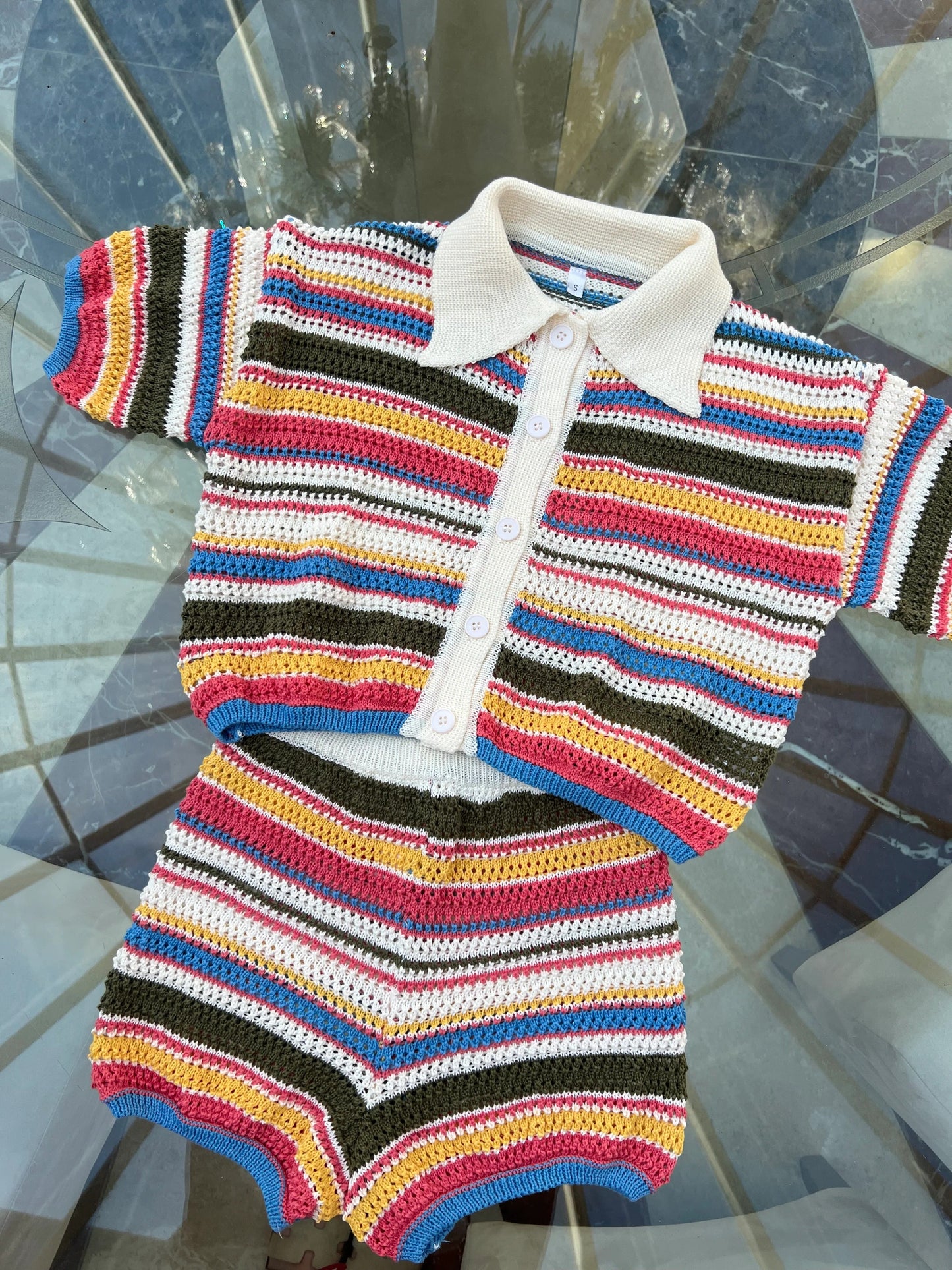 Iris ensemble crochet rayé