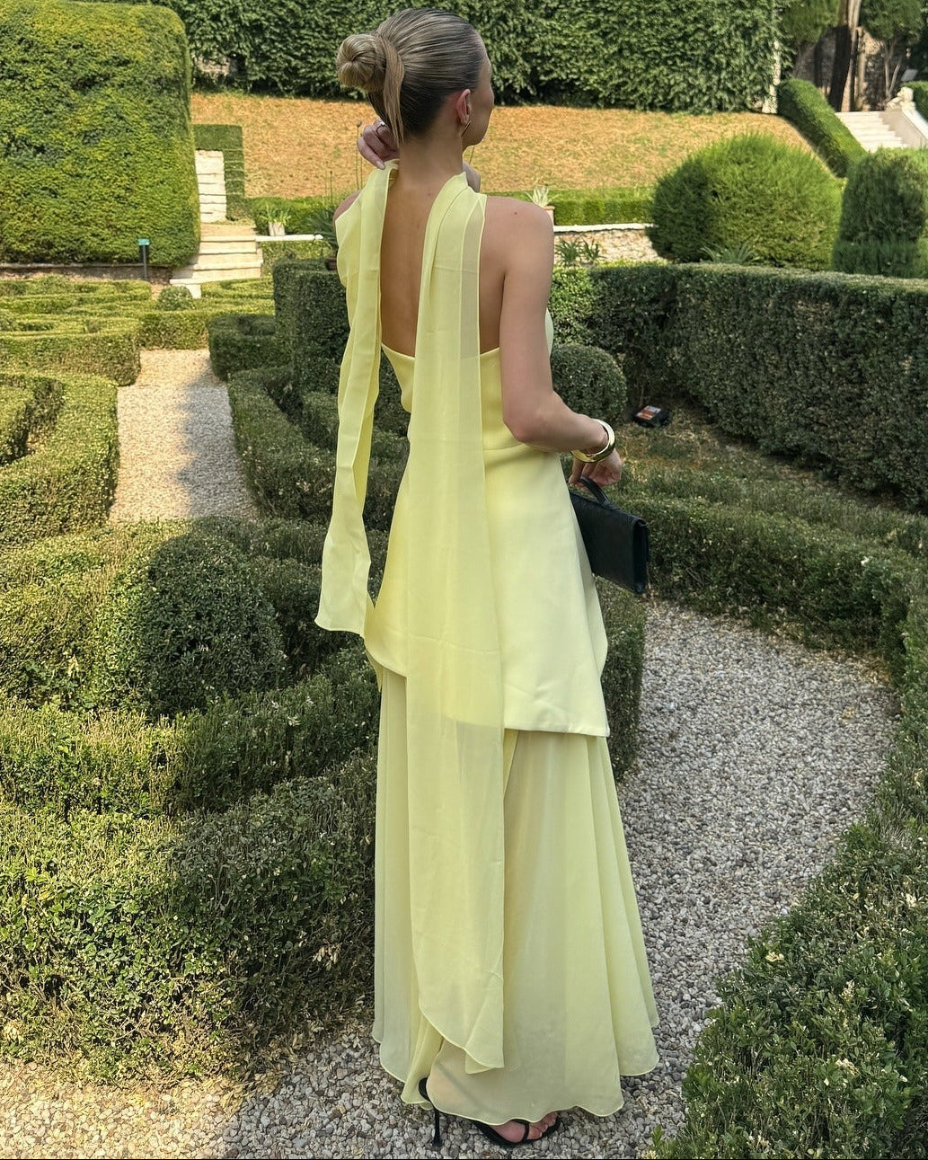 Sophia robe maxi asymétrique transparente