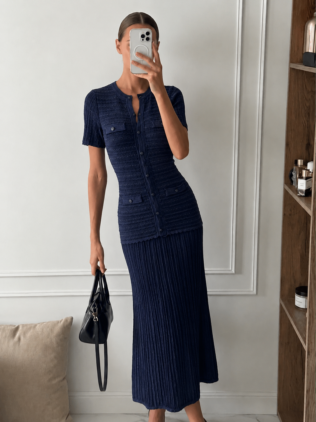 Robe longue en maille à sequins Sadie